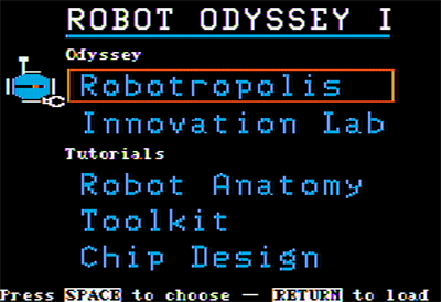 Robot Odyssey I - Screenshot - Game Select Image