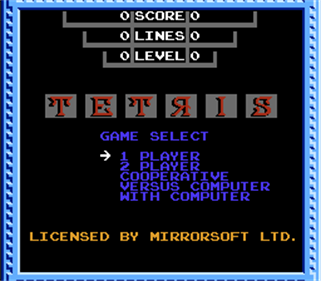 Tetris: The Soviet Mind Game - Screenshot - Game Select Image