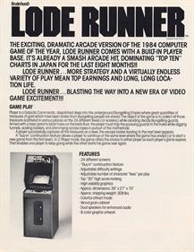 Lode Runner - Advertisement Flyer - Back Image