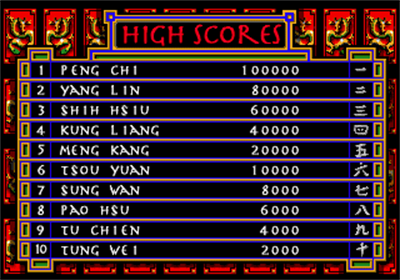 Supreme Warrior - Screenshot - High Scores Image