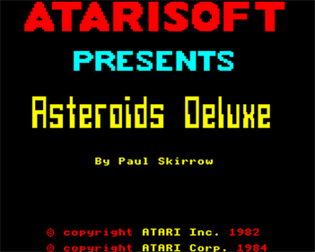 Asteroids Deluxe - Screenshot - Game Title Image
