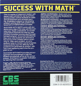 Success With Math: Fractions: Multiplication and Division - Box - Back Image