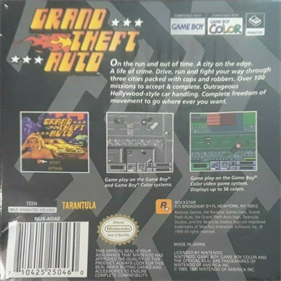Grand Theft Auto - Box - Back Image