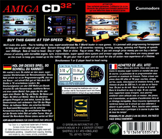 Top Gear 2 - Box - Back Image