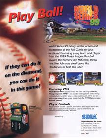 World Series Baseball - Advertisement Flyer - Back