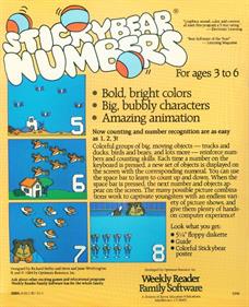 Stickybear Numbers - Box - Back Image