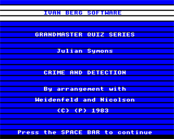Crime & Detection Quiz - Screenshot - Game Title Image