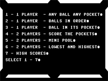 Minnesota Fats Pool Challenge - Screenshot - Game Select Image