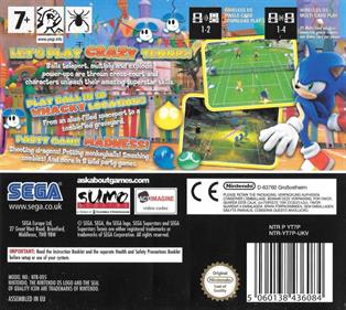 Sega Superstars Tennis - Box - Back Image