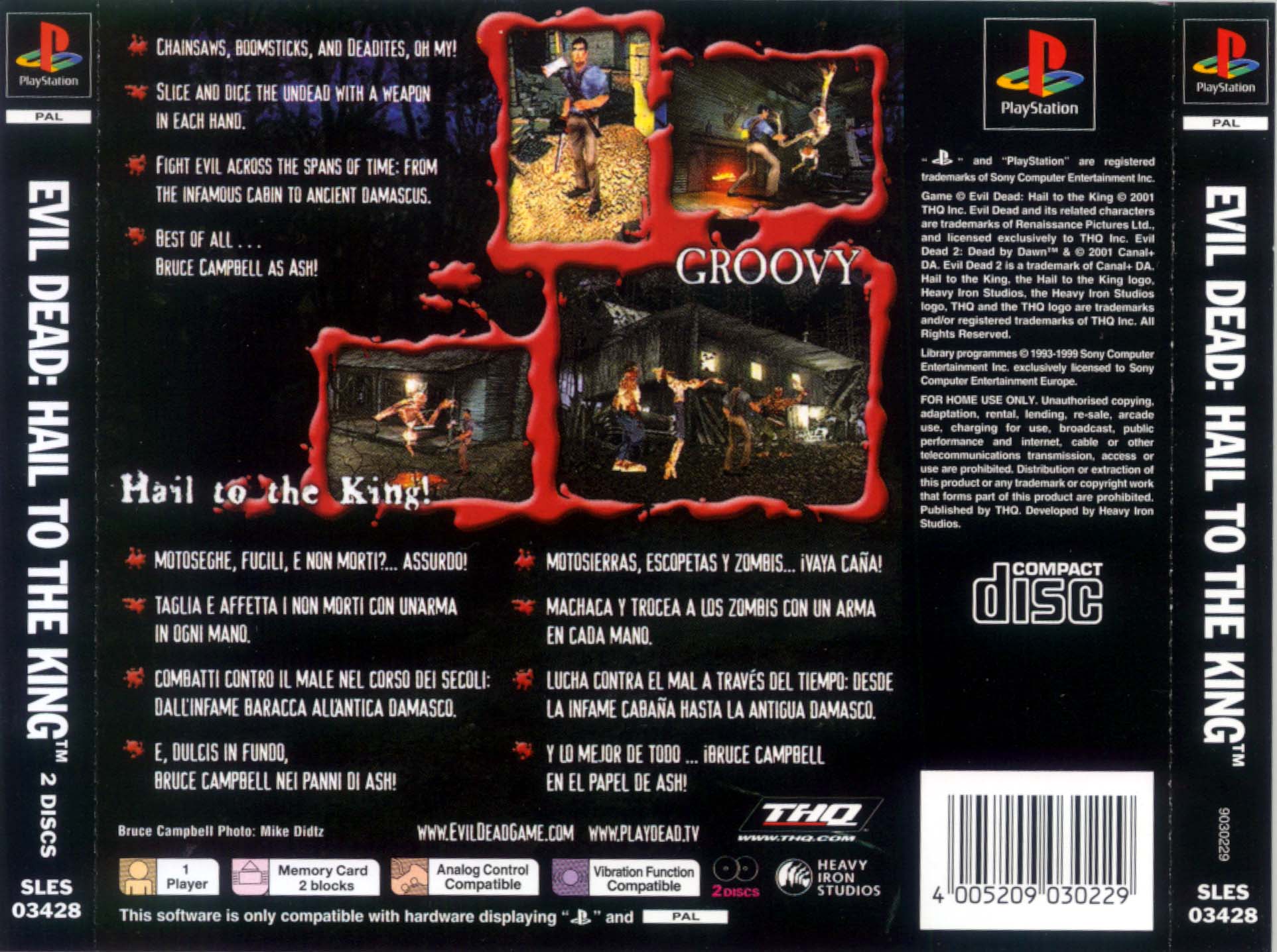 PlayStation - Evil Dead: Hail to the King - Items, Menu, Portrait
