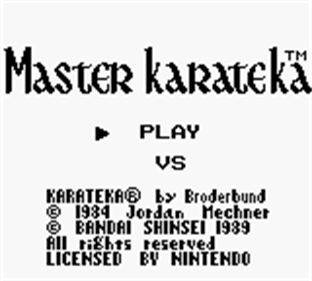 Master Karateka - Screenshot - Game Title Image