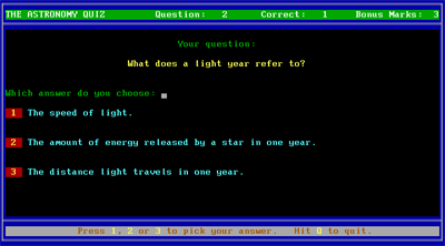 The Astronomy Quiz - Screenshot - Gameplay Image