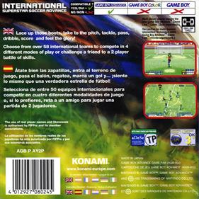 International Superstar Soccer Advance - Box - Back Image