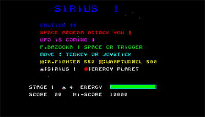 Sirius-1 - Screenshot - Game Title Image