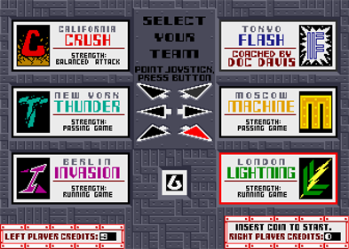 Cyberball 2072 - Screenshot - Game Select Image