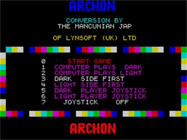 Archon: The Light and the Dark - Screenshot - Game Select Image