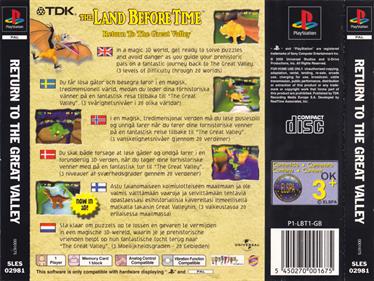 The Land Before Time: Return to the Great Valley - Box - Back Image