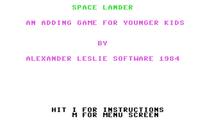 Space Lander - Screenshot - Game Title Image