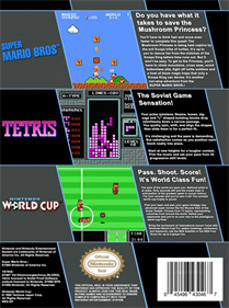 Super Mario Bros. / Tetris / Nintendo World Cup - Box - Back Image