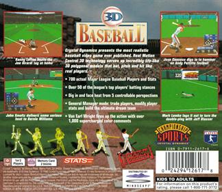 3D Baseball - Box - Back Image