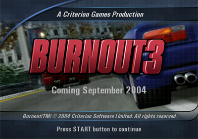 Burnout 3: Demo Disc - Screenshot - Game Title Image