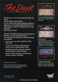 The Duel: Test Drive II - Box - Back Image