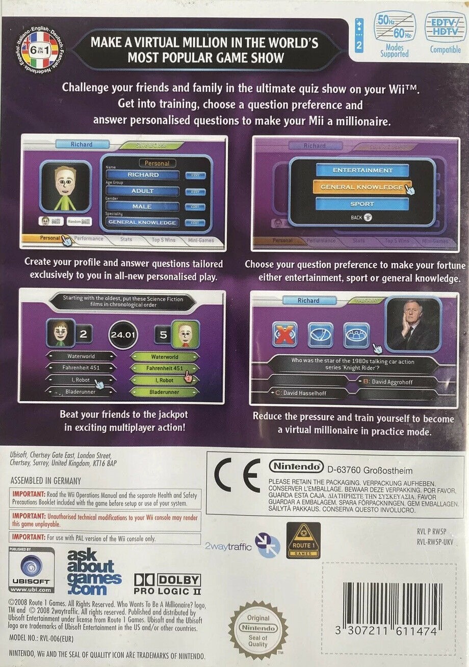 Who wants to be a millionaire wii sale game