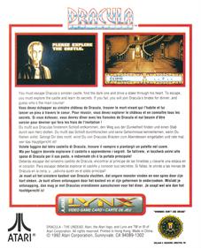 Dracula: The Undead - Box - Back Image