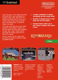 Legacy of the Wizard - Box - Back Image