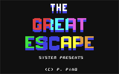 The Great Escape (Systems Editoriale) - Screenshot - Game Title Image