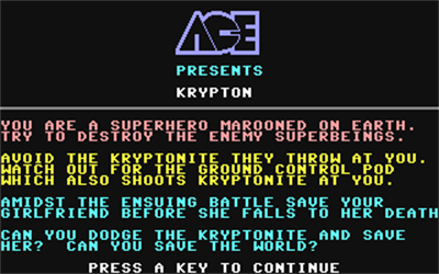 Krypton (ACE) - Screenshot - Game Title Image