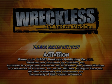 Wreckless: The Yakuza Missions - Screenshot - Game Title Image