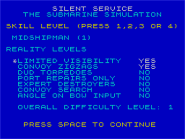 Silent Service  - Screenshot - Game Select Image