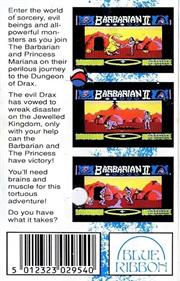 Barbarian II: The Dungeon of Drax - Box - Back Image