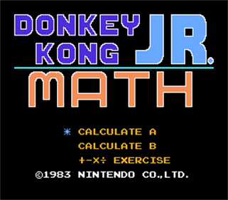 Donkey Kong Jr. Math - Screenshot - Game Title Image