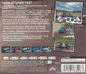 Spirit of Speed 1937 - Box - Back Image