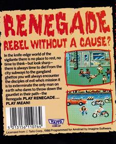Renegade (Imagine Software) - Box - Back Image
