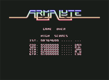 Delta II: Armalyte - Screenshot - High Scores Image