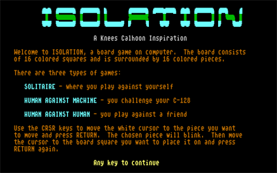 Isolation - Screenshot - Game Title Image