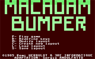 Macadam Bumper - Screenshot - Game Title Image