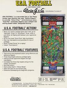 U.S.A. Football - Advertisement Flyer - Back Image