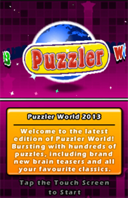 Puzzler World 2013 - Screenshot - Game Title Image
