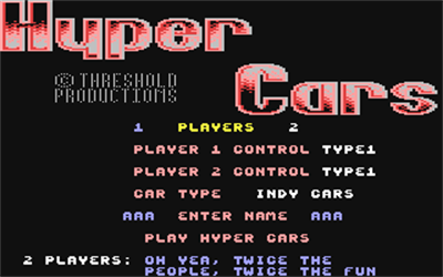 Hyper Cars - Screenshot - Game Select Image