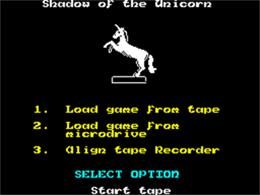 Shadow of the Unicorn - Screenshot - Game Select Image