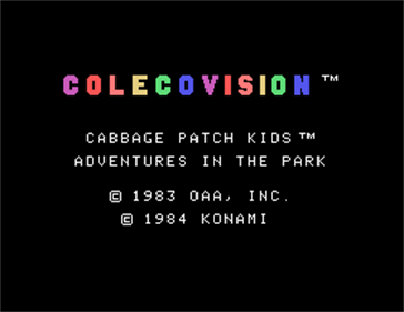 Cabbage Patch Kids: Adventures in the Park - Screenshot - Game Title Image
