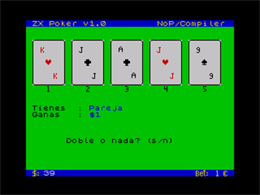 ZX Poker - Screenshot - Gameplay Image