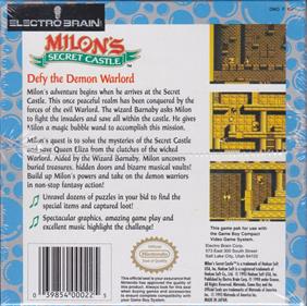 Milon's Secret Castle - Box - Back Image
