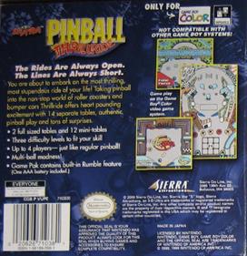 3-D Ultra Pinball: Thrillride - Box - Back