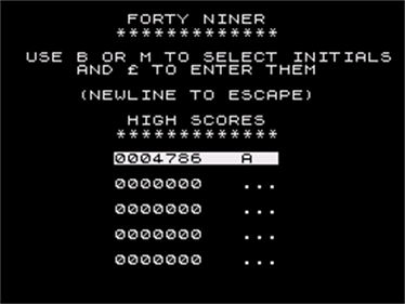 Forty Niner - Screenshot - High Scores Image