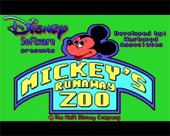 Mickey's Runaway Zoo - Screenshot - Game Title Image